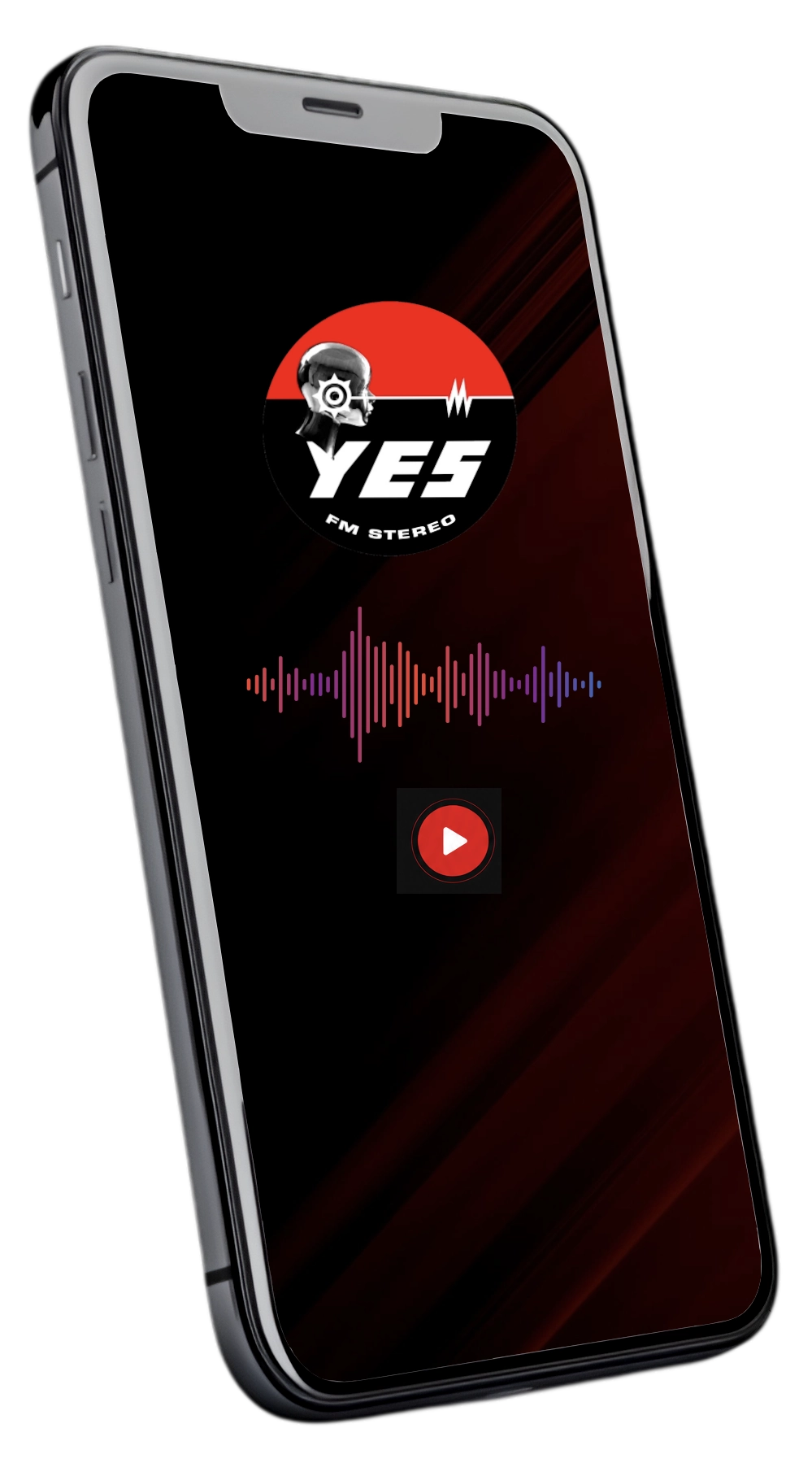 YES FM app running on a smartphone